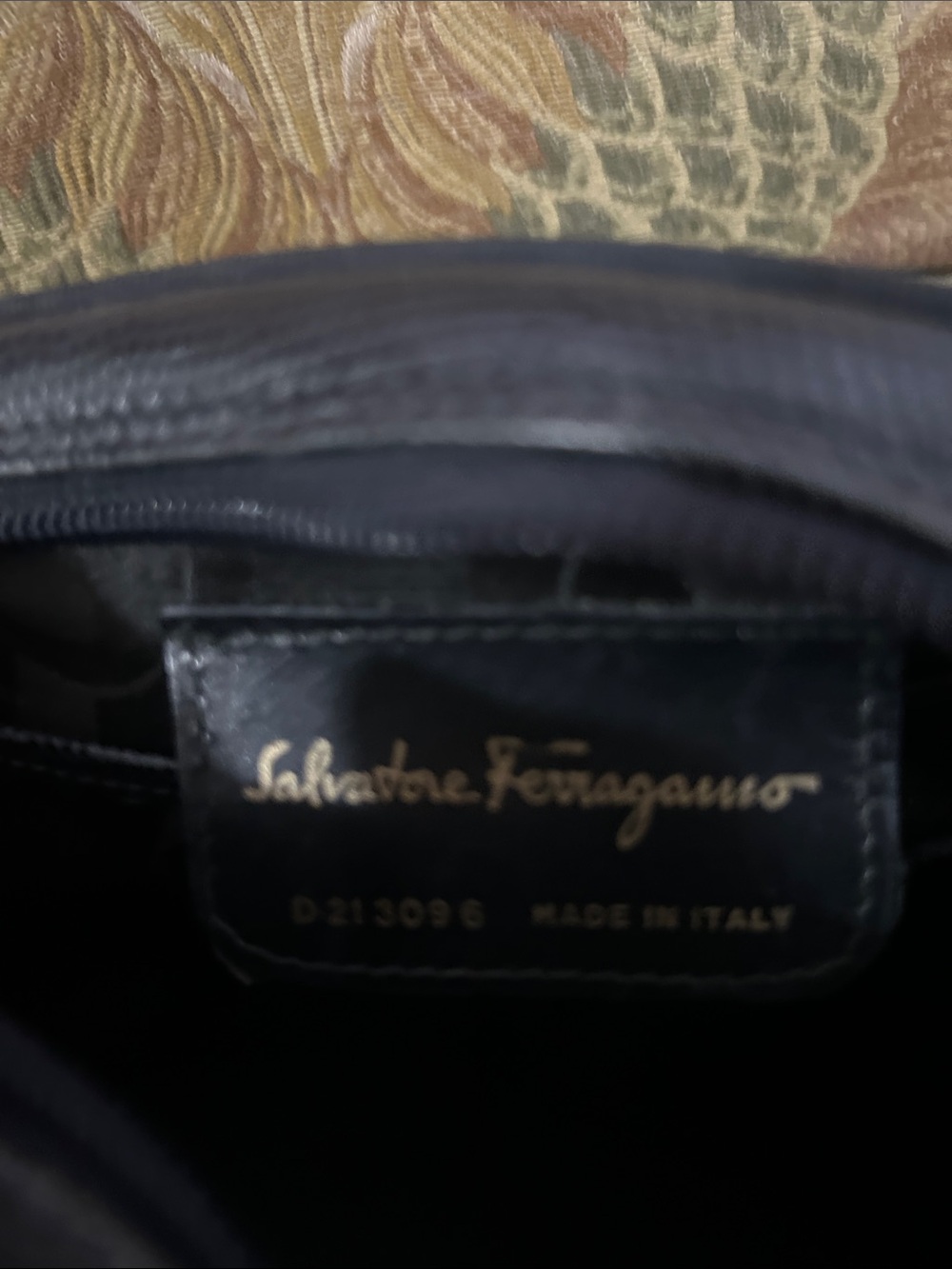 Salvatore Ferragamo vinBlack Lizard-Embossed Leather Crossbody with Gold Buckle - Picture 6 of 12